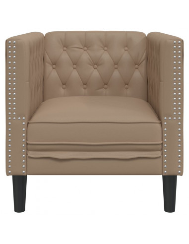 Poltrona Chesterfield Cappuccino in Similpelle