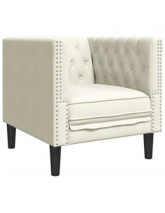 Poltrona Chesterfield Crema in Velluto 2