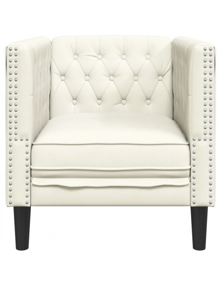 Poltrona Chesterfield Crema in Velluto