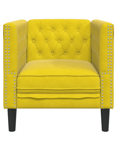 Poltrona Chesterfield Gialla in Velluto