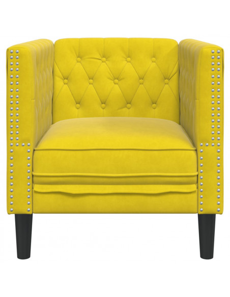 Poltrona Chesterfield Gialla in Velluto