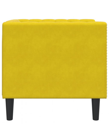 Poltrona Chesterfield Gialla in Velluto