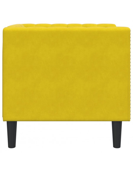 Poltrona Chesterfield Gialla in Velluto