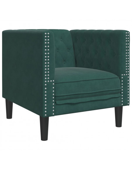Poltrona Chesterfield Grigio Scuro in Velluto