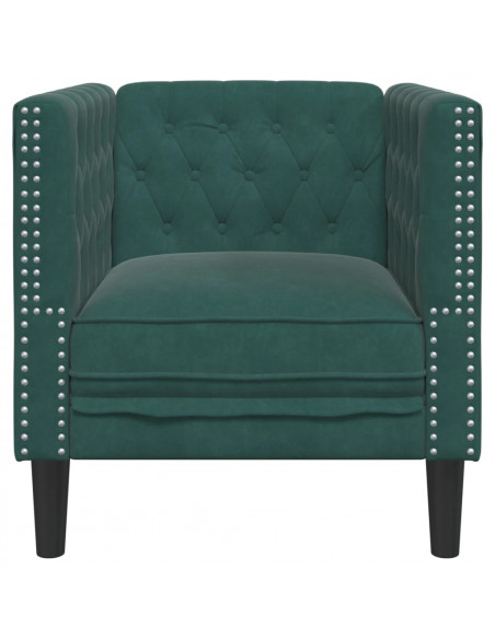 Poltrona Chesterfield Grigio Scuro in Velluto