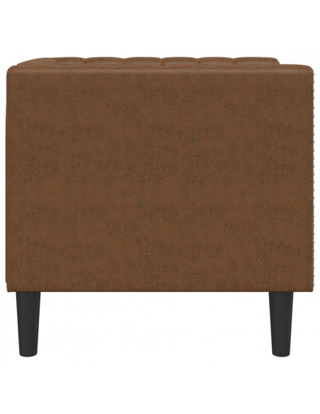 Poltrona Chesterfield Marrone in Similpelle Scamosciata