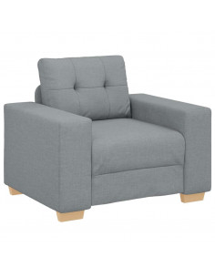 Poltrona Grigio Chiaro 59 cm in Tessuto 2