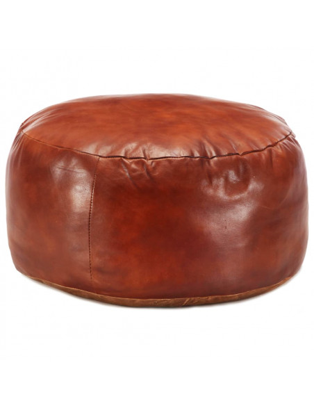Pouf Tanno 60x30 cm in Vera Pelle di Capra