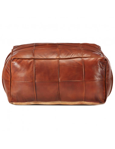 Pouf Tanno 60x60x30 cm in Vera Pelle di Capra