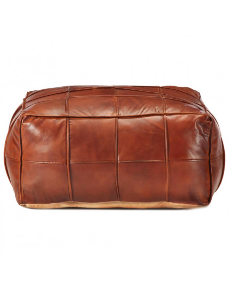 Pouf Tanno 60x60x30 cm in Vera Pelle di Capra
