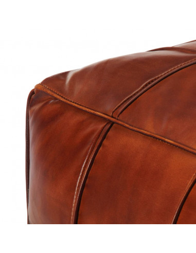 Pouf Tanno 60x60x30 cm in Vera Pelle di Capra