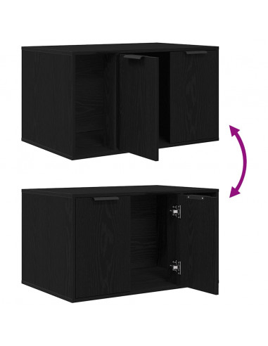 Recinto Lettiera per Gatti Rovere Nero 80x50x45 cm Truciolato