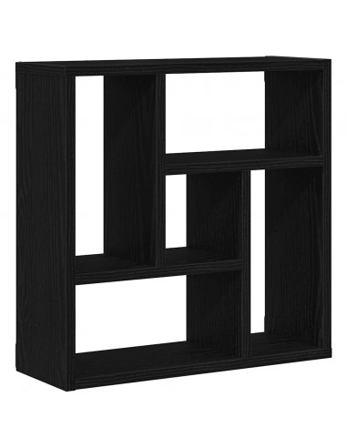 Scaffale a Parete Rovere Nero 45x16x45 cm in Truciolato