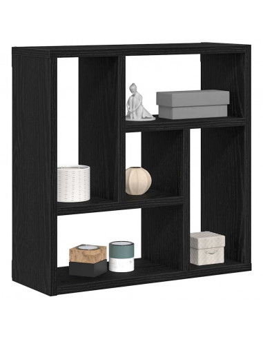 Scaffale a Parete Rovere Nero 45x16x45 cm in Truciolato