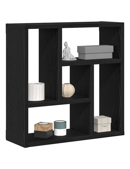 Scaffale a Parete Rovere Nero 45x16x45 cm in Truciolato