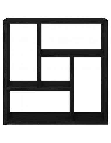 Scaffale a Parete Rovere Nero 45x16x45 cm in Truciolato