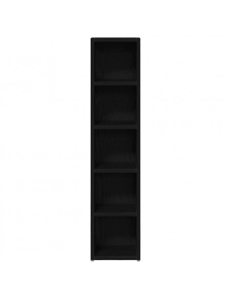 Scaffali Porta CD 2 pz Rovere Nero 21x16x93,5 cm in Truciolato