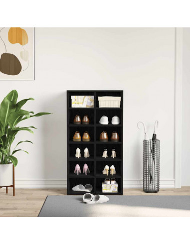 Scarpiera Rovere Nero 54x34x100,5 cm in Legno Multistrato