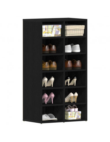 Scarpiera Rovere Nero 54x34x100,5 cm in Legno Multistrato