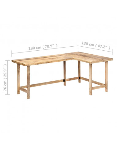 Scrivania 180x120x76 cm in Legno Massello di Mango