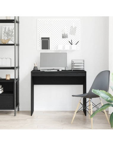 Scrivania Rovere Nero 90x40x72 cm in Legno Multistrato