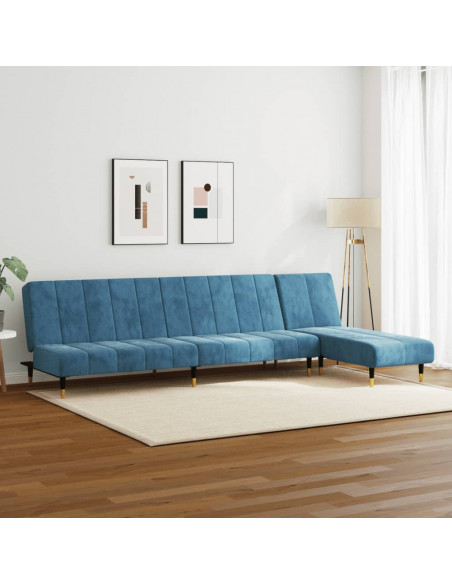 Set di Divani 2 pz Blu in Velluto