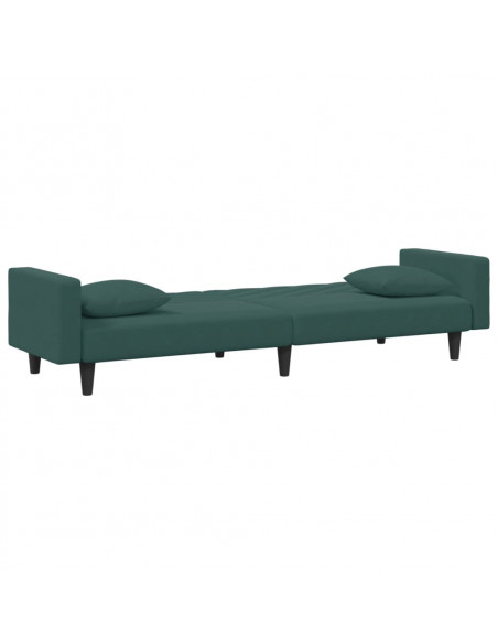 Set di Divani 2 pz con Cuscini Verde Scuro in Velluto