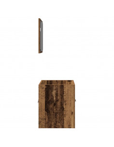 Set Mobili da Bagno 2 pz Legno Antico in Legno Multistrato 2