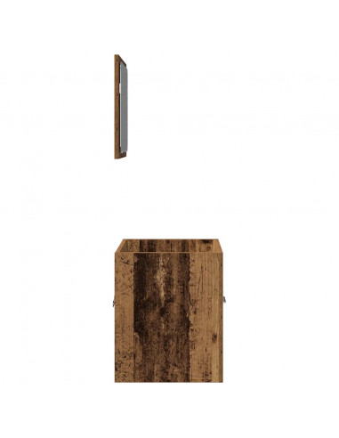 Set Mobili da Bagno 2 pz Legno Antico in Legno Multistrato