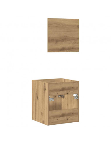 Set Mobili da Bagno 2 pz Rovere Artigianale Legno Multistrato