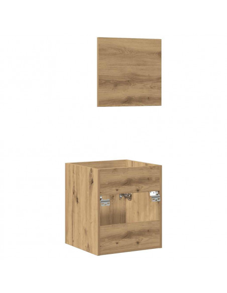 Set Mobili da Bagno 2 pz Rovere Artigianale Legno Multistrato