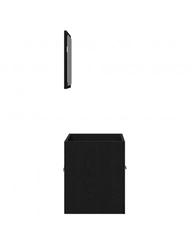 Set Mobili da Bagno 2 pz Rovere Nero in Legno Multistrato