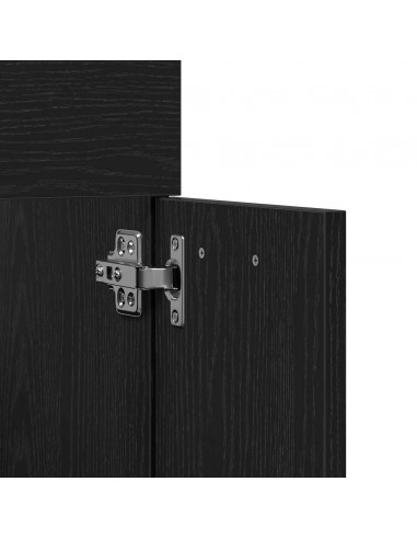 Set Mobili da Bagno 2 pz Rovere Nero in Legno Multistrato