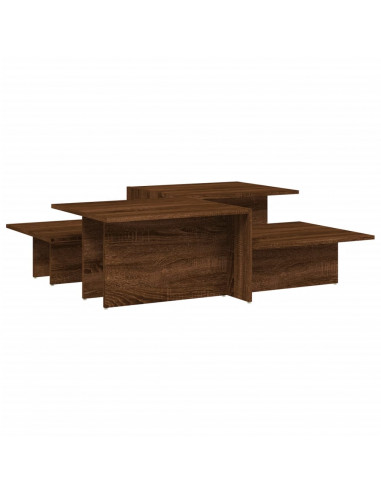 Tavolini da Salotto 2 pz Rovere Marrone in Legno Multistrato
