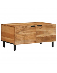 Tavolino da Salotto 80x50x40 cm Legno Massello di Acacia 2