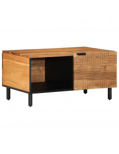 Tavolino da Salotto 80x50x40 cm Legno Massello di Acacia 2