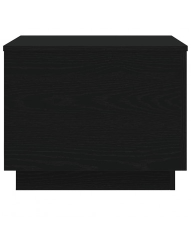 Tavolino da Salotto con Luci LED Rovere Nero 50x50x40 cm