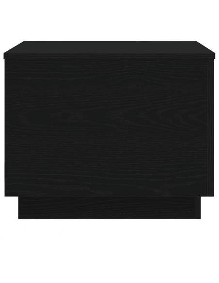 Tavolino da Salotto con Luci LED Rovere Nero 50x50x40 cm