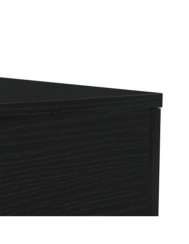 Tavolino da Salotto con Luci LED Rovere Nero 50x50x40 cm