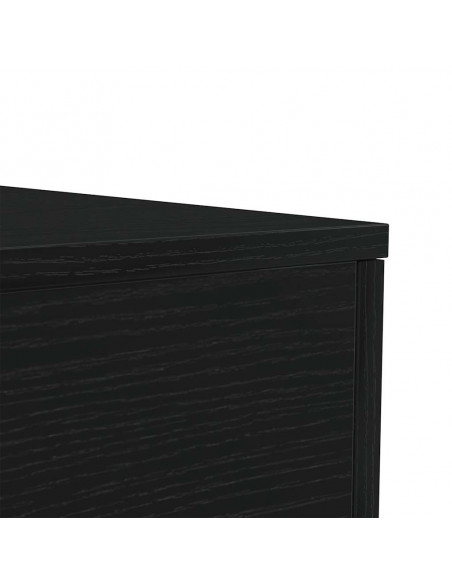 Tavolino da Salotto con Luci LED Rovere Nero 50x50x40 cm