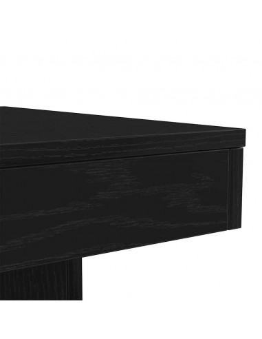 Tavolino da Salotto con Luci LED Rovere Nero 50x50x40 cm