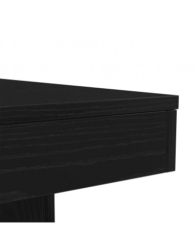 Tavolino da Soggiorno con Luci LED Rovere Nero 90x50x40 cm