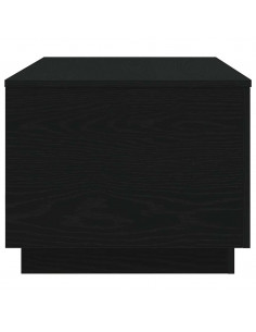 Tavolino da Soggiorno con Luci LED Rovere Nero 90x50x40 cm 2