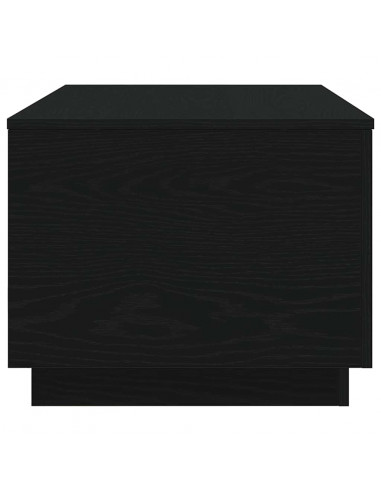 Tavolino da Soggiorno con Luci LED Rovere Nero 90x50x40 cm