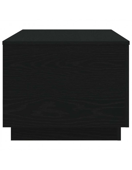 Tavolino da Soggiorno con Luci LED Rovere Nero 90x50x40 cm