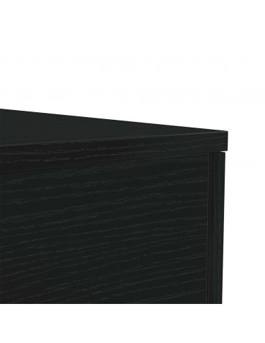 Tavolino da Soggiorno con Luci LED Rovere Nero 90x50x40 cm