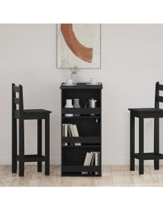 Tavolo da Bar con Ripiani Rovere Nero 102x50x103,5cm Truciolato 2