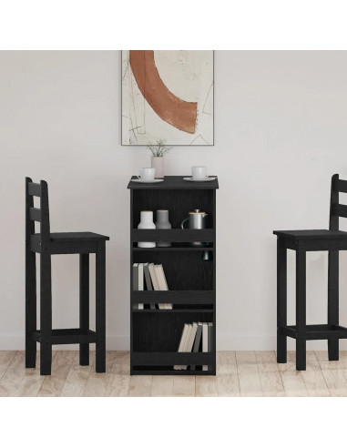 Tavolo da Bar con Ripiani Rovere Nero 102x50x103,5cm Truciolato