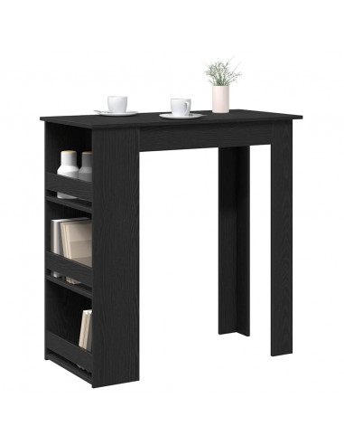 Tavolo da Bar con Ripiani Rovere Nero 102x50x103,5cm Truciolato