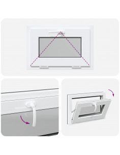 Finestra Seminterrato RISOR 60x40 cm Tilt 3 Vetri Antracite 2